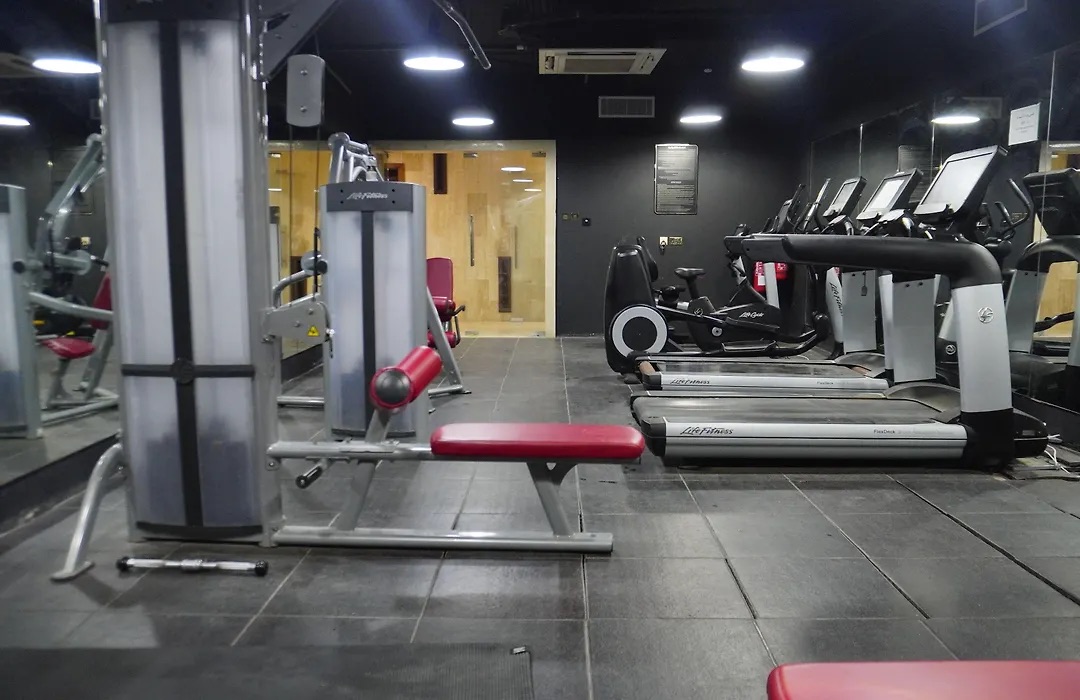 Fitness centre with treadmills and weight machines