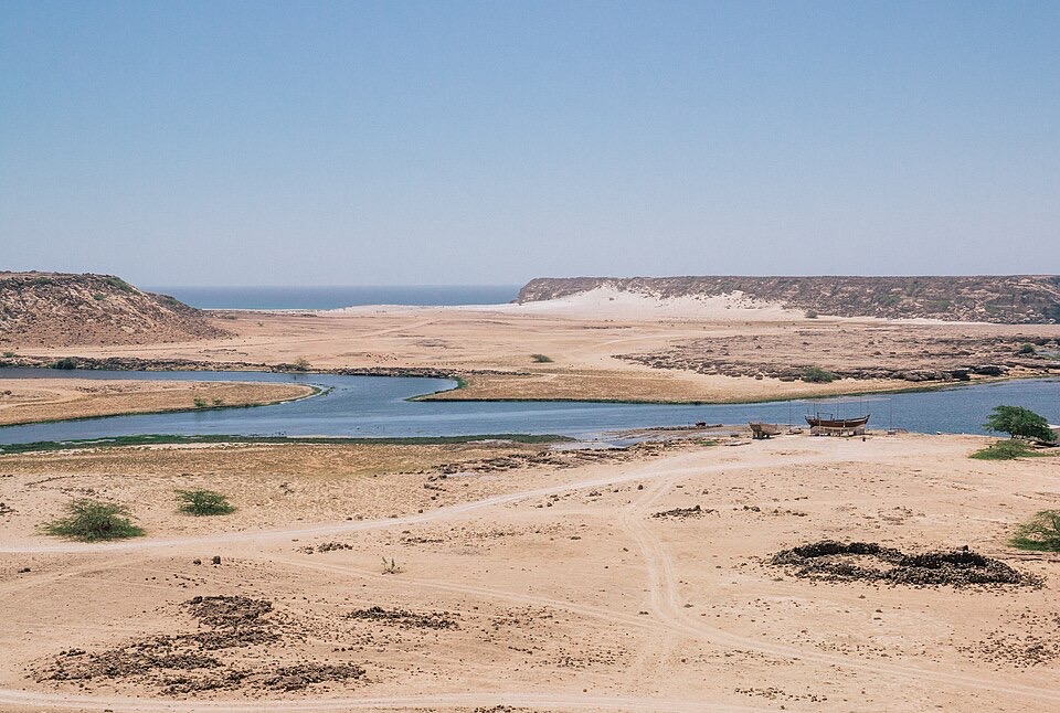 Khor Rori lagoon below the ruins of Sumhuram